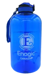 Enagic Kangen Leveluk Sports Water Bottle One Gallon Silk Screened Blue NEW