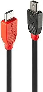 LINDY 2m USB OTG Cable - Black, Type Micro-B to Mini-B