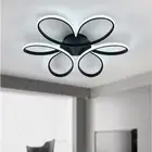 Modern LED Ceiling Light Fixture, 23.6 Inches Flush Mount Chandelier in Black...