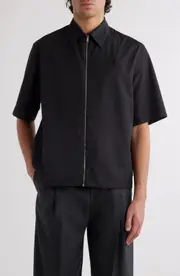 Givenchy Short Sleeve Zip-Up Shirt