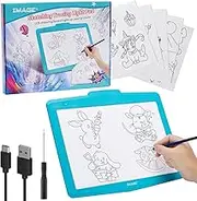 IMAGE A4 LED Artcraft Tracing Light Pad, Blue, 21x21x1cm, ABS Material, Battery/USB Powered, Light Box for Drawing, Sketching, Animation