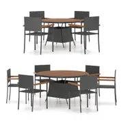 Outdoor Dining Set Poly Rattan Black Table Chair Furniture 5/7 Piece vidaXL