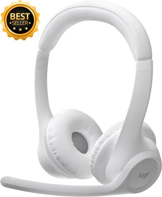 Zone 300 Wireless Bluetooth Headset, Noise-Canceling Mic for PC/Android (White)