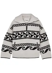 Isabel Marant étoile Marner Intarsia Half-zip Fleece Jumper - Ecru - 34 (UK 6 / XS) 34 (UK 6 / XS)