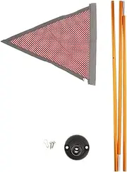 Vaveren Kayak Safety Flag Mount Kit 4ft Flag High Visibility Easy Installation Sturdy with Stable Base Accessory for Canoes Dinghies, Red Flag