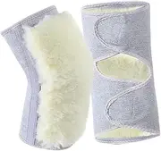 NOLITOY 1pair Elastic Cashmere Knee Sleeves for Leg Warmer Support for Cycling Skiing Comfortable Breathable Design Fits Grey