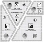 (US Seller) Creative Grids Scrap Crazy 6 Templates Quilt Ruler CGRMT6