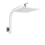 ACA WELS Square 8'' Ultrathin Stainless Steel Rainfall Shower Head Gooseneck Wall Arm Chrome
