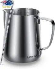 Milk Frothing Pitcher, 350/600/900ml, Stainless Steel, Latte Art Pen
