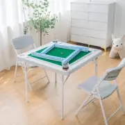 35.4’’ Folding Mahjong Table, Square 4 Player Card Game Table with Longer Chi...