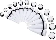Zhichengbosi 24 Pieces Big Ear Gauges Kit, Acrylic Tapers and Plugs Double O-Rings Stretching Set