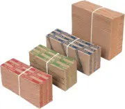 Coin Wrappers Assorted 500 Flat Stripped Coin Roll Wrappers for All Coins Includ