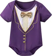 [A&J DESIGN] Baby Boys' Bowtie Tuxedo Wedding Bodysuit