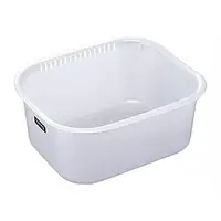 在飛比找樂天市場購物網優惠-小禮堂 日本INOMATA 日製 洗物籃 方形塑膠 洗菜籃 
