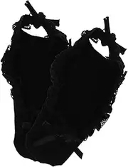 [TINEASUR] 1 Pair Lace Invisible Socks Princess Cute Socks Turn Cuff Socks Ruffle Frilly Socks Fancy Socks Invisible Liner Socks Women's Socks Bootie Socks Lace Ankles Socks Cotton Black