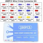 280PCS ASSORTED INSULATED ELECTRICAL WIRE TERMINAL CRIMP CONNECTOR SPADE SET KIT