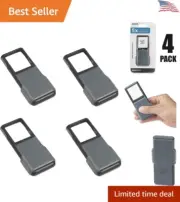 LED Lighted MiniBrite Magnifier - Set of 4 - Compact - Gray - Pocket-Sized