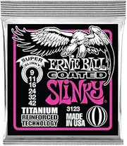 Ernie Ball Super Slinky Coated Titanium RPS Electric Guitar Strings - 9-42 Gauge