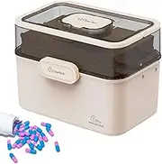 Family Medicine Organizer | Clear Family Medicine Storage Box Foldable,Travel-Friendly Lockable Container Case for School Family Use for Cosmetics, Tools, Jewellery