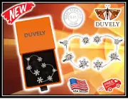 DUVELY Beautiful Set Matching Wrap Around SNOWFLAKE Earrings Sterling Silver NEW