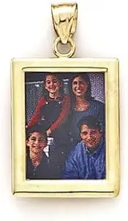 [JewelryWeb] 14ct Yellow Gold Square Picture Frame Pendant Necklace