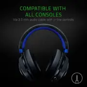 Razer Over the Ear Kraken Black/Blue Gaming Headset: PC, PS4, PS5, Switch, Xbox1