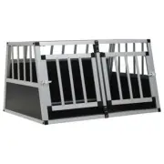Dog Cage with Single/Double Door Aluminium Pet Travel Crate 89x69x50 cm vidaXL