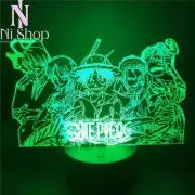 One Piece Night Light Decor 3D Illusion LED Japan Anime 7/16 Colours With Remote
