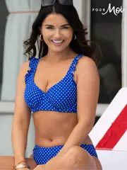 Pour Moi Blue Non Padded Sicily Longline Underwired Bikini Top (N67857) | $78