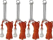 Outback Element® - 4 x High Visibility Guy Lines Set with Spring Hook Tracer and Glow in The Dark Rope Tightener