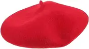 [WRITWAA] Fascinators Hats for Women Boho Beret Hat for Girl Women Party Warm Wool Xmas Red