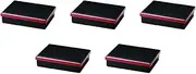 Set of 5, 8 Inch Long Hand Cloth Side Meal Bento Box, Kuromuchi Aku (Divided Separated) [Shokado]