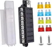 MagiDeal RV Yacht 1 in 8 Out Blade Fuse Box Accessories Protective Clear Lid Fuse Block for Automobiles Truck Sturdy Construction