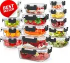 Stusgo 15 Pack Glass Food Storage Containers with Lids, Airtight Meal Prep