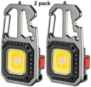 Multifunctional Cob Keychain 500 lumen camping fishing Flashlight 6Mode(2pk)