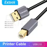 Braided Printer Cable Aluminum Shell USB 2.0 Type A Male To B Male Scanner Cord