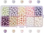 6mm 10 Colors Tiny Satin Luster Round Glass Pearl Beads Loose Beads with 1.2mm Hole for Bracelet Jewelry Making(500PCS)