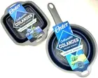 OSTER Collapsible COLANDER Polypropylene Colander Set of 2 Blue & Gray