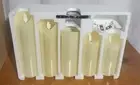 New Set of 5 Flameless LED Candles W/ Remote ~Ivory Timer / Dimmer Da by