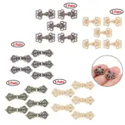 5 Pairs Fashion Swirl Flower Cape Cloak Clasp Fasteners_Sew On Hooks Eyes Clip