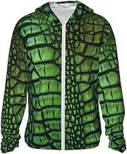 [LHBWCVN] UPF 50+ Light Jacket Full Zip Sun Protection Hoodie for Women Men Long Sleeve Alligator Skin Sun Shirts