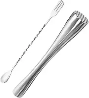 GRADENEVE 1Set Stainless Steel Mojito Muddler Set with Long Handle Ice Crushing Tool for Bartenders for Mashing Citrus Fruits and Spices Easy to Clean and Use