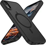 ROUMAYMAY for iPhone XR Case, Magnetic Case [Compatible with MagSafe] Military Grade Protective Slim Translucent Matte Skin Smooth Phone Case for iPhone XR Cover, Black