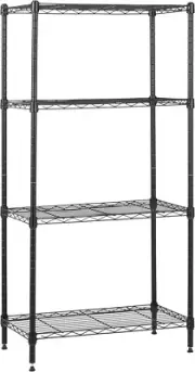 4-Shelf Adjustable Wire Storage Rack Steel Organizer 800lb Capacity Multipurpose