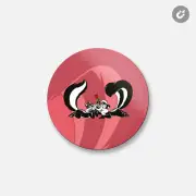 Pepe Le Pew Cartoon Love | 4'' X 4'' Round Decorative Magnet