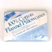 Vintage 2 Lands End Standard Flannel Pillowcases Blue Gold Gingham New Old Stock