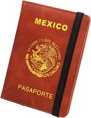 [CHUAN boutique] Mexican Passport Holder Elastic Band Multi-Card Slot Anti-Magnetic Passport Book Ticket Holder Slim Travel Wallet