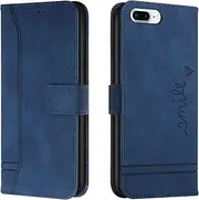 Compatible with iPhone 6S Plus/iPhone 6 Plus (5.5 Inch) Case, PU Leather Wallet Protective Flip Cover with Card Holder Magnetic Closure Kickstand [TPU Shockproof] Phone Case Cover (Blue)
