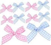 Anneome Unique Handmade Mini Bows Pcs Polyester Decorative Bowknots Plaid Pattern for DIY Craft Projects Wrapping