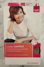 Mediven Comfort Medical Compression Stockings Thigh Closed Toe Natural Size 1